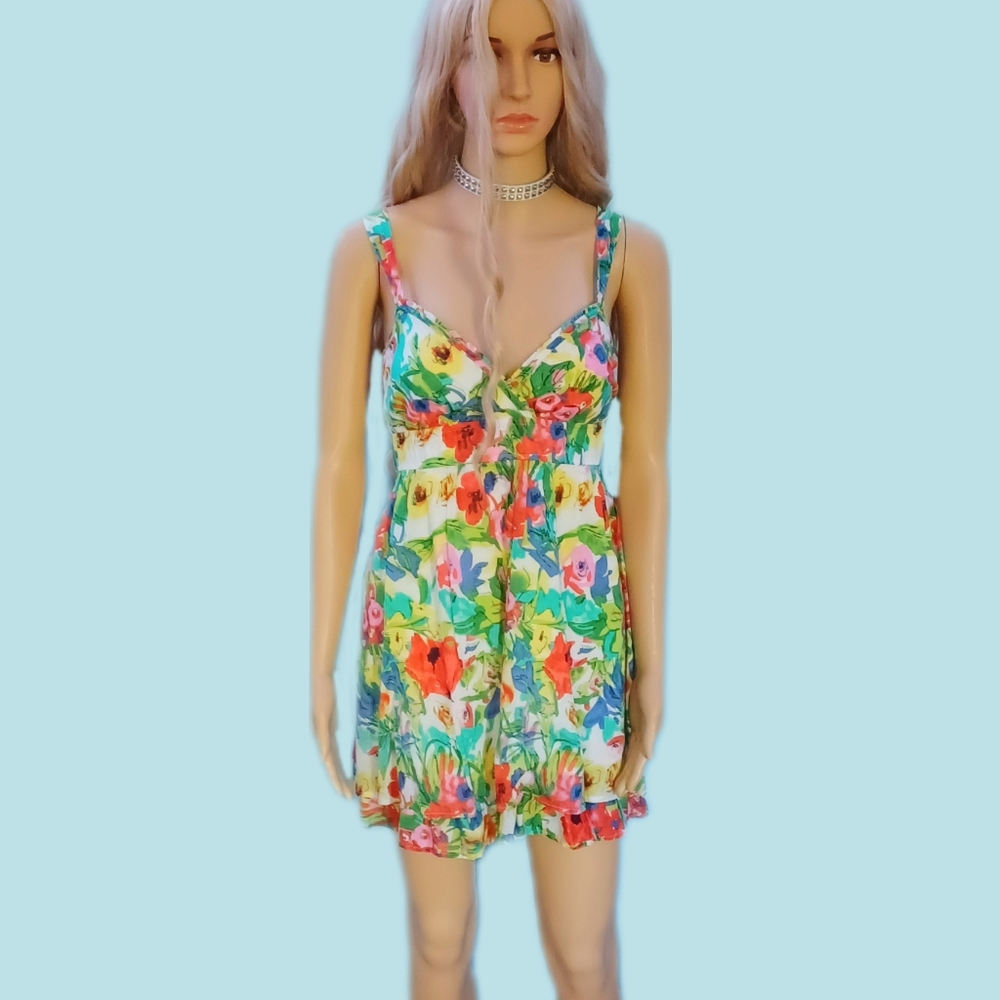Forever21 L floral tunic dress top